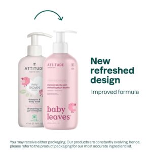 2-in-1 Shampoo and Body Wash for Baby, Fragrance-Free EWG Hypoallergenic Plant- and Mineral-Based Ingredients, Vegan and Cruelty-Free, Unscented, 16 Fl Oz