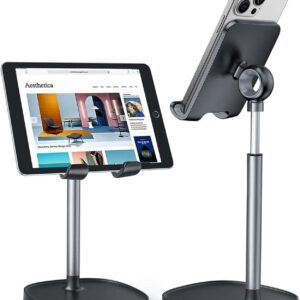 Cell Phone Stand Adjustable Phone Holer for Desk, Office Desk Accessories for iPhone 15 Stand Fits All Mobile Phones, iPhone, Switch, Kindle, iPads, Tablet 4-10in