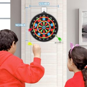 Magnetic Dart Board w/ 12 Darts, Kids Dartboard Gifts, Safe Indoor Outdoor Games for Kids