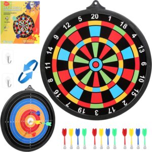 Magnetic Dart Board w/ 12 Darts, Kids Dartboard Gifts, Safe Indoor Outdoor Games for Kids