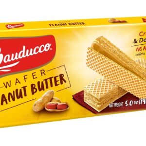 Peanut Butter Wafers - Crispy Wafer Cookies With 3 Delicious, Indulgent Decadent Layers of Peanut Butter Flavored Cream - Delicious Sweet Snack or Desert - 5.0 oz (Pack of 1)