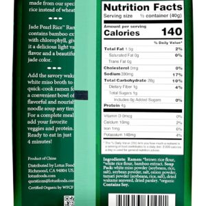 Gourmet Jade Pearl Rice Ramen Noodles with Miso Soup, Gluten-Free, Easy to Cook Healthy Authentic Japanese Noodles with Delicious Gourmet Broth, Grocery Pantry Staples - 2.8 oz. Pack of 10