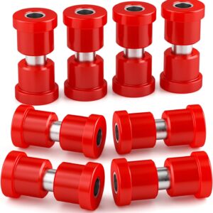 Club Car DS Front & Rear Leaf Spring Bushing Kit, Golf Cart Leaf Spring Polyurethane Bushing and Sleeves for 1981-Up DS, Upgraded Red Golf Cart Suspension Shackle Parts OE Replaces 1012303 1015583