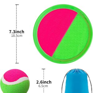 Toss and Catch Ball Set, Kids Outdoor Games Yard Games for Kids and Adults with 6 Paddles and 3 Balls Toys